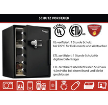 Master Lock Tresor, Feuer- und Sturzschutz, 1 Stunde bei 927 Grad Celsius, sturzfest aus 4,5 Metern, UL- und ETL-zertifiziert.