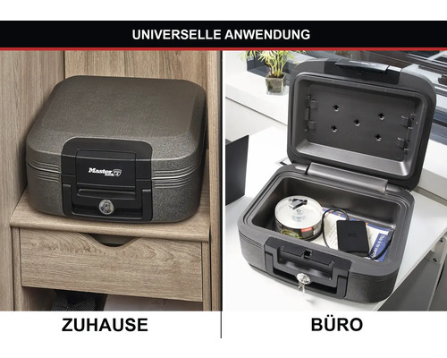 Master Lock Feuerschutz-Dokumententruhe zur Aufbewahrung von Dokumenten und Wertgegenständen