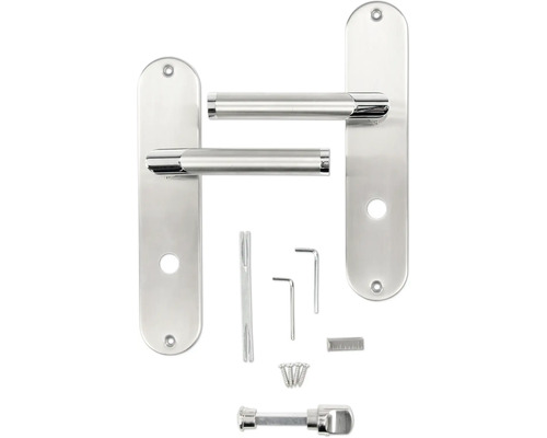 Türgriffgarnitur aus Edelstahl mit Montagezubehör