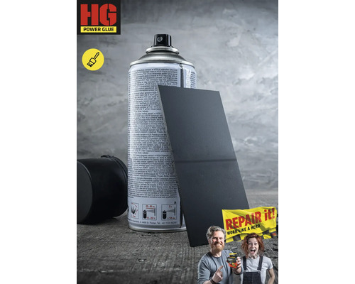 Aérosol de colle avec échantillon de matériau pulvérisé