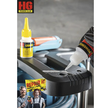 HG Power Glue Sekundenkleber Schweißnaht aus der Flasche 20 g Klebstoff und 40 g Granulat