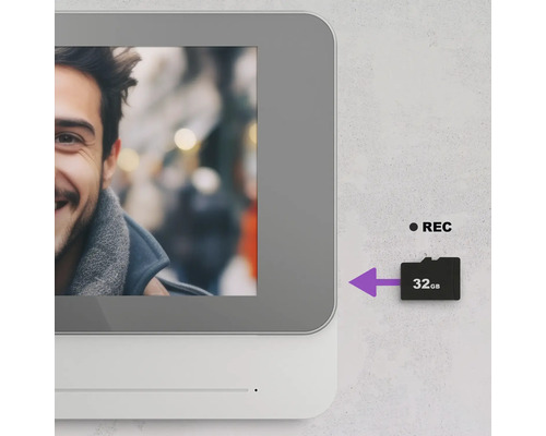 Interphone avec carte mémoire de 32 Go et fonction d''enregistrement