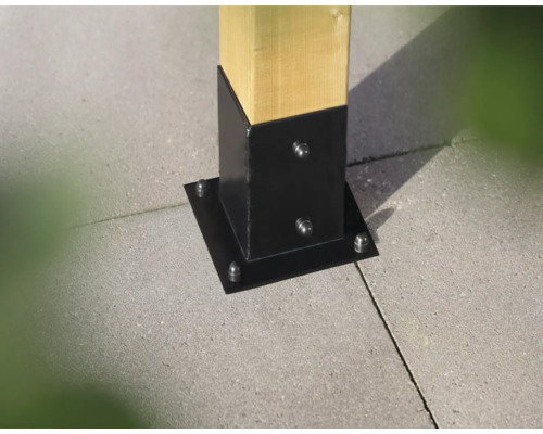 Pied de poteau en métal pour fixer un poteau en bois sur une terrasse