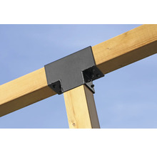 Construction en bois avec connecteur en T en métal et vis