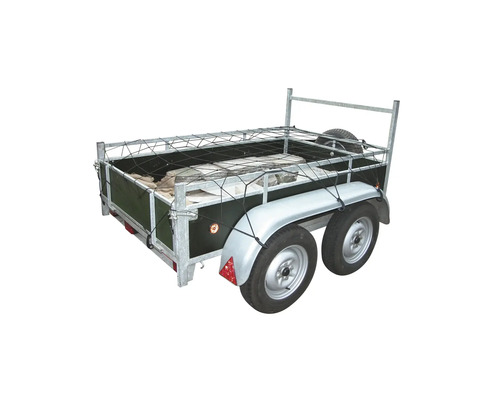 Remorque grillagée avec filet de sécurité de chargement