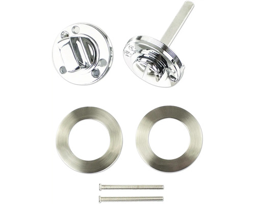 Drehriegelgarnitur mit Rosetten und Schrauben