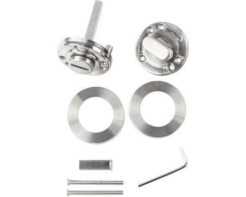 Toilettenverschluss-Set aus Metall mit Schrauben, Unterlegscheiben und Schraubenschlüssel