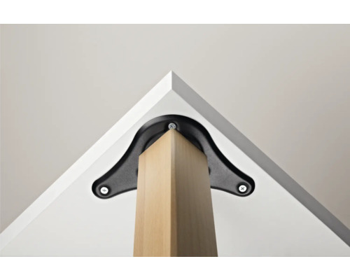 Fixation de pied de table avec plaque de montage et vis