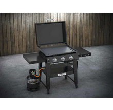 Chariot de barbecue à gaz Tenker avec plaque de cuisson, tablettes latérales et bouteille de gaz