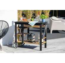 Chariot de service avec surfaces de rangement et roues pour l''extérieur