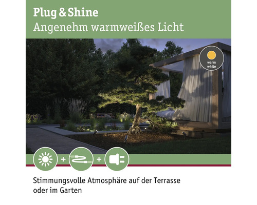Éclairage de jardin Plug and Shine pour une ambiance chaleureuse sur la terrasse ou dans le jardin