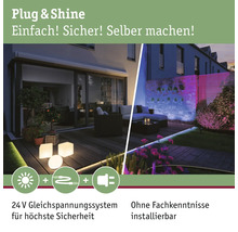 Aussenbereich mit Plug and Shine Beleuchtungssystem für Garten und Terrasse