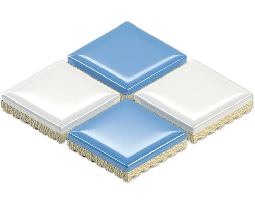 Quadratische Mosaikfliesen in Anordnung