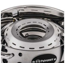 Detailansicht des Petromax Kochers aus Edelstahl