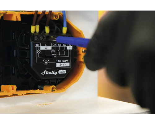 Relais domotique Shelly Gen3 avec câbles connectés