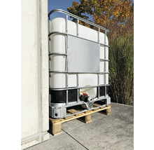 Conteneur IBC avec caisse grillagée sur palette