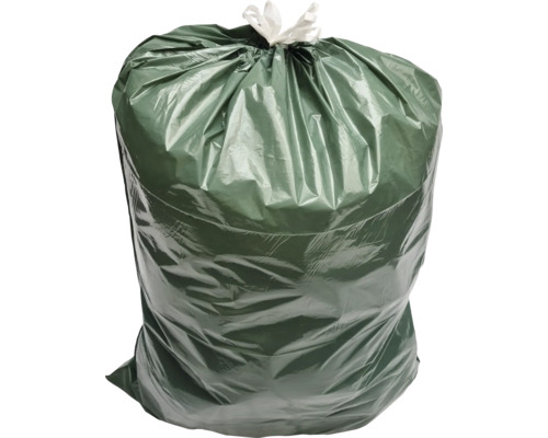 Sac poubelle rempli en plastique avec lien de fermeture