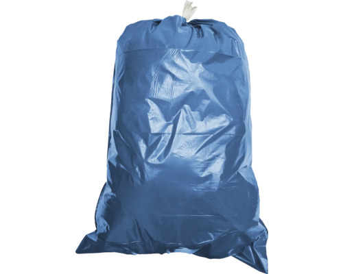 Sac poubelle bleu rempli