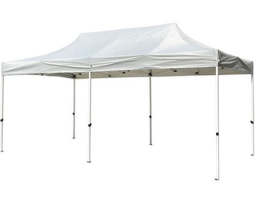 Weißes Faltzelt mit Metallrahmen