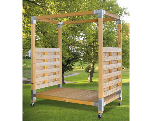Pavillon de jardin en bois avec roulettes