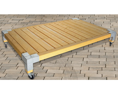Plateforme en bois avec roulettes pour l''extérieur