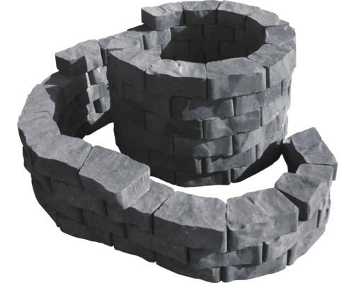 Feuerstelle aus Betonsteinen für den Garten