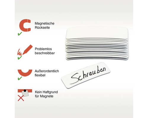 Magnetische, beschreibbare und flexible Etiketten für die Werkstatt