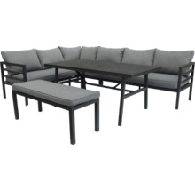 Gartenmöbelset mit Ecksofa, Tisch und Bank