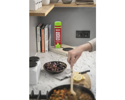 Spray extincteur Abus Feuerstopp dans une cuisine