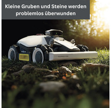 Mähroboter von Mammotion überwindet kleine Gruben und Steine problemlos