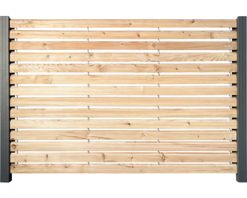 Clôture en bois avec poteaux métalliques pour le jardin