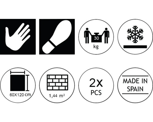 Carrelage sol et mur en grès cérame fin PROVENZA gris mat 60 cm x 120 cm x 9,2 cm rectifié