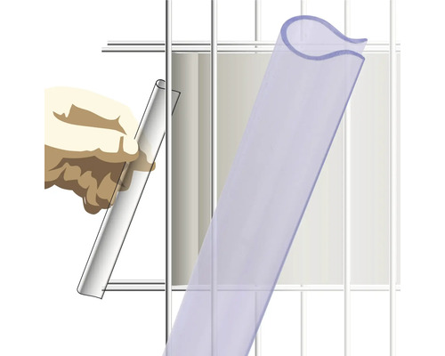 Illustration d''une protection de bord transparente fixée à une grille