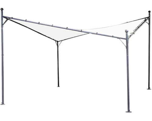 Pavillon mit hellem Stoffdach und Metallrahmen