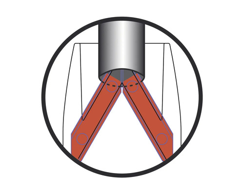 Zeichnung der Konstruktion eines Metallrohrs mit Streben