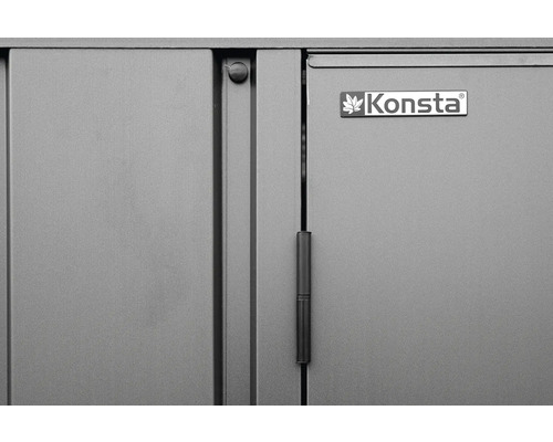 Vue détaillée d''une armoire à outils Konsta avec le logo Konsta.