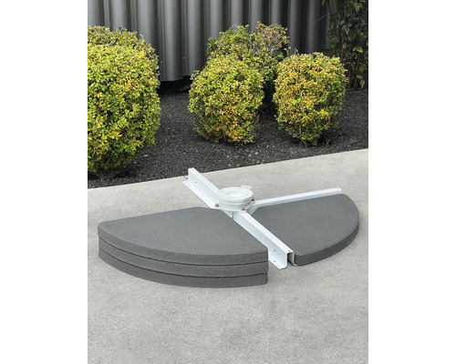 Support de parasol avec poids demi-ronds