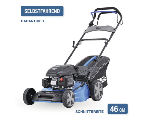 Tondeuse à essence avec largeur de coupe de 46 centimètres et transmission de roue