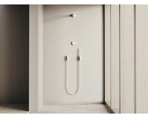 Douche à l''italienne avec douche de tête, douchette à main et thermostat