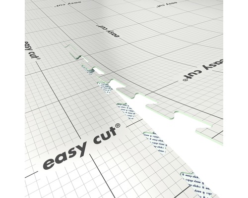 Verlegeplatte mit Markierungen zum einfachen Zuschneiden.