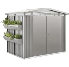 Gartenhaus Biohort Panorama P5 mit Doppeltür, Regal und Dachrinne 273 x 318 cm quarzgrau-metallic