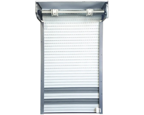 Volet roulant fermé avec profilés de cadre gris