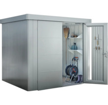 Gerätehaus Biohort Neo 1D Doppeltür 348 x 180 cm silber-metallic