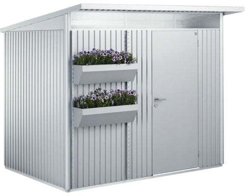 Armoire de jardin en métal avec porte et deux jardinières