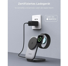 Aukey Ladestation mit Apple Watch und Netzteil
