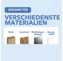 Convient à différents matériaux : bois, stratifié, métaux non ferreux et plastique.