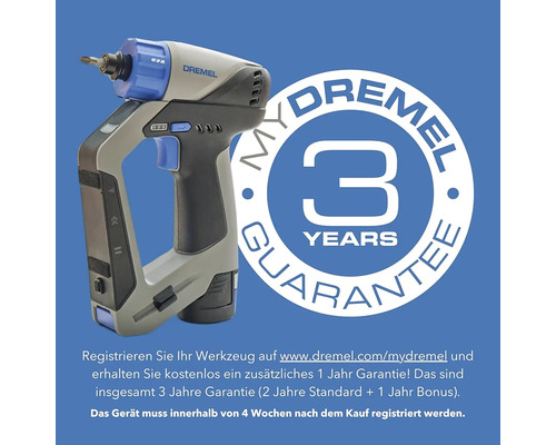 Tournevis sans fil Dremel avec garantie de trois ans