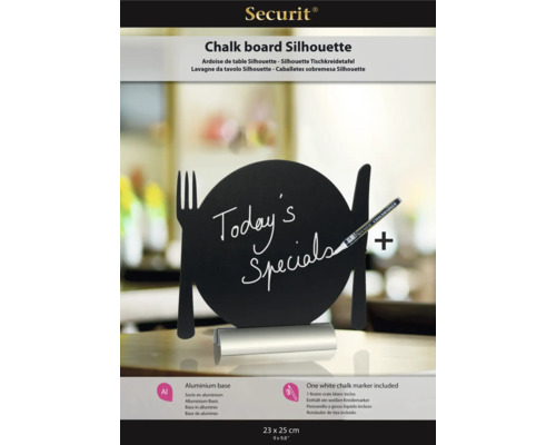 Tableau noir Silhouette avec base en aluminium et marqueur à craie