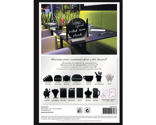 Chevalet de table Securit avec l''inscription Spécial du jour Steak de thon grillé