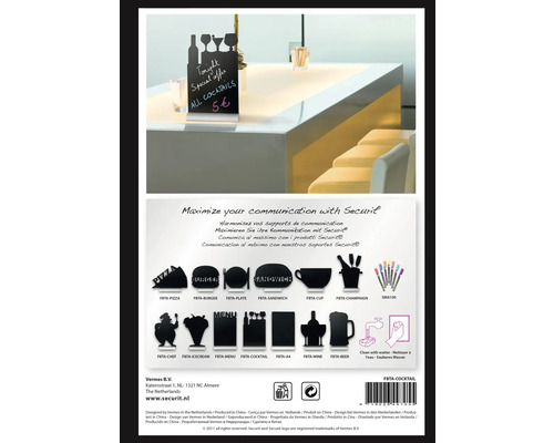 Présentoir de table Securit avec offre de boissons